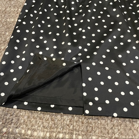 WHBM Black & White Satin Polka Dot Sheath Dress - Picture 9 of 9